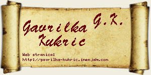 Gavrilka Kukrić vizit kartica